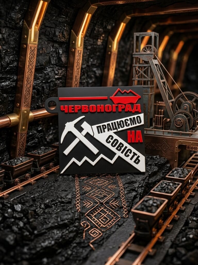 Сувенірний брелок «Червоноград – Працюємо на совість»